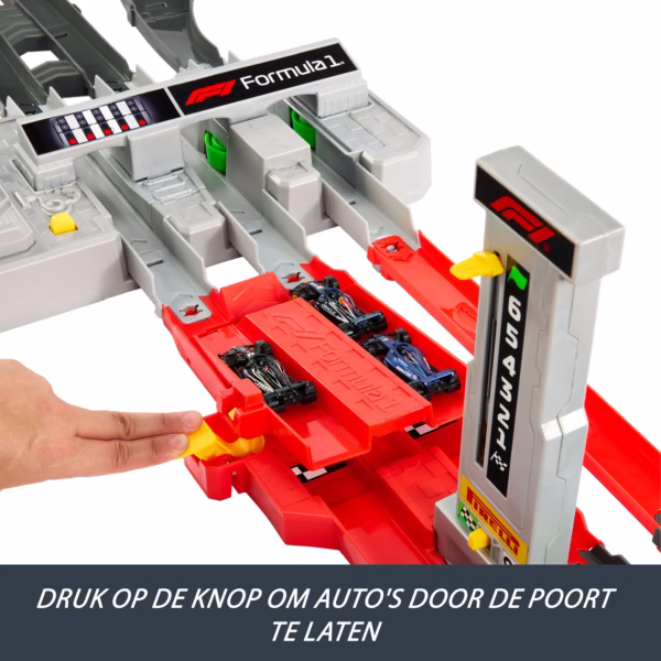 Hot Wheels_JDY16_NL_5 Hot Wheels Formula 1 Grand Prix Circuit, baanset met 3 metalen speelgoedauto's,