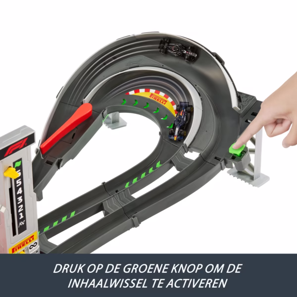 Hot Wheels_JDY16_NL_6 Hot Wheels Formula 1 Grand Prix Circuit, baanset met 3 metalen speelgoedauto's,
