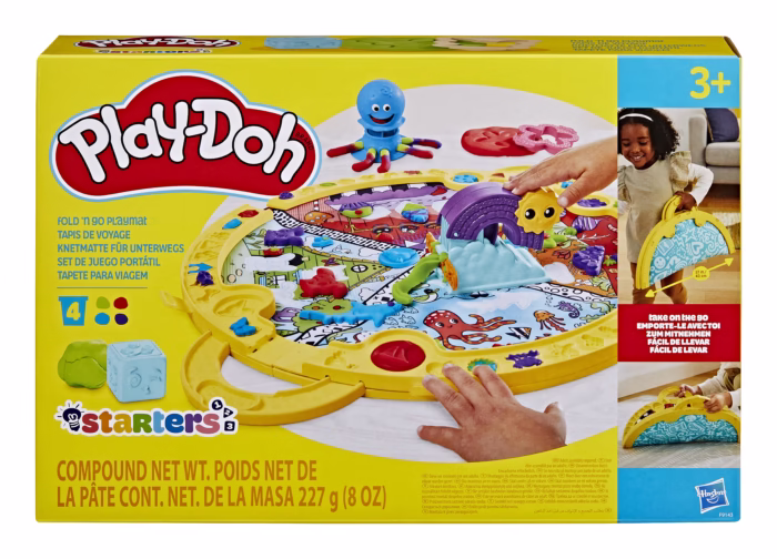 Play-Doh Opvouw en Meeneem Speelmat - Boetseerklei - 4 Play-Doh potjes - Eenvoudig op te bergen - Knutselen voor kinderen