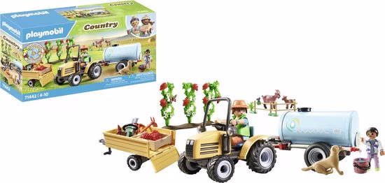 550x262 PLAYMOBIL Country Tractor met aanhanger en watertank - 71442