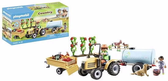 550x266 PLAYMOBIL Country Tractor met aanhanger en watertank - 71442