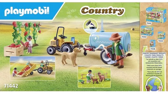 550x310 (1) PLAYMOBIL Country Tractor met aanhanger en watertank - 71442