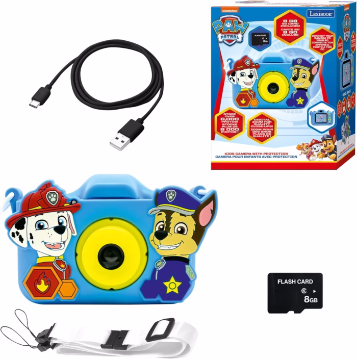 Lexibook Paw Patrol digitale kindercamera DJ078PA met Chase en Marshall siliconen hoes Lexibook Paw Patrol digitale kindercamera DJ078PA met Chase en Marshall siliconen hoes