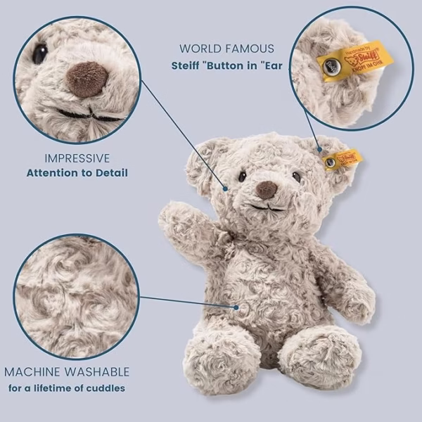 81LyiPymTZL._AC_SX679_ Steiff knuffel Soft Cuddly Friends teddybeer Honey - Grijs - 28 cm