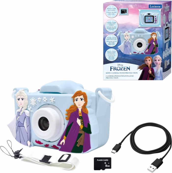 Disney frozen camera toystop.nl Lexibook Disney Frozen digitale kindercamera DJ078FZ met blauwe siliconen hoes