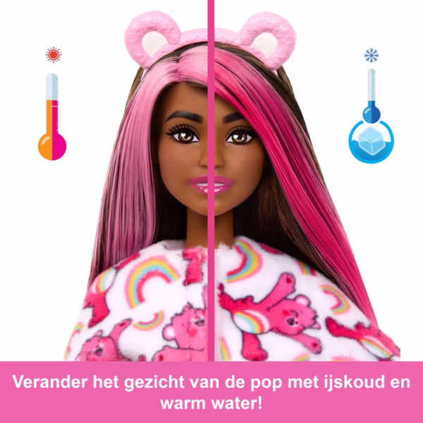 Barbie_JCN95_NL_5 Barbie Cutie Reveal Troetelbeertjes Pop Roze