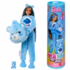 Barbie_JCN96_NL_1 Mattel Barbie Cutie Reveal Troetelbeertjes pop blauw in Grumpy Bear pluche kostuum