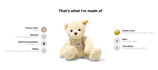 toystop.nl-STEIFF Steiff Mila Teddy bear, beige Zachte pluche knuffel