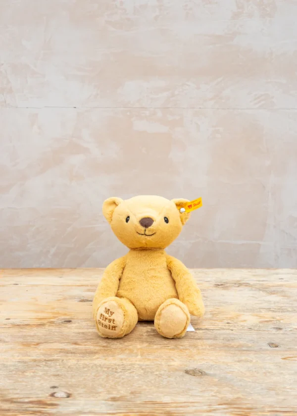 Steiff_My_First_Teddy_Bear_26_in_Glodblond_DSCF4523 Steiff my first teddybeer bruin 26 cm. Zachte pluche knuffel