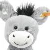s-l1600 (18) Steiff knuffel Soft Cuddly Friends Dinkie ezel grijs Zachte pluche knuffel