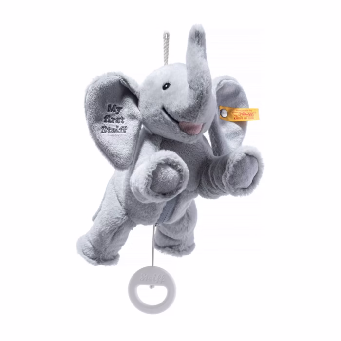 soft-cuddly-friends-my-first-steiff-ellie-elefant-spieluhr-242731-9 Steiff pluche muziekdoos Ellie olifant, lichtgrijs - 25 cm knuffel