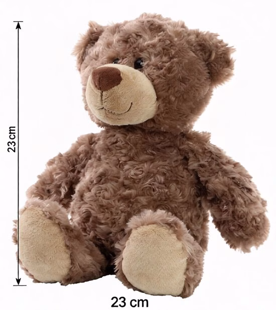 550x618 (1) Pluche Knuffel Beer 23 cm Bruin Teddybeer Knuffelbeer extra zacht
