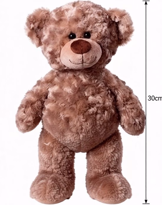550x696 Compacte bruine pluche teddybeer van 23 cm geschikt als kraamcadeau