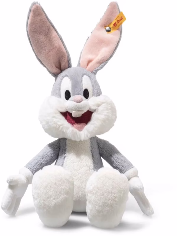 Steiff Looney Tunes Bugs Bunny knuffel van 32 cm in het grijs en wit op Toystop.nl Steiff Looney Tunes Bugs Bunny knuffel van 32 cm in het grijs en wit op Toystop.nl