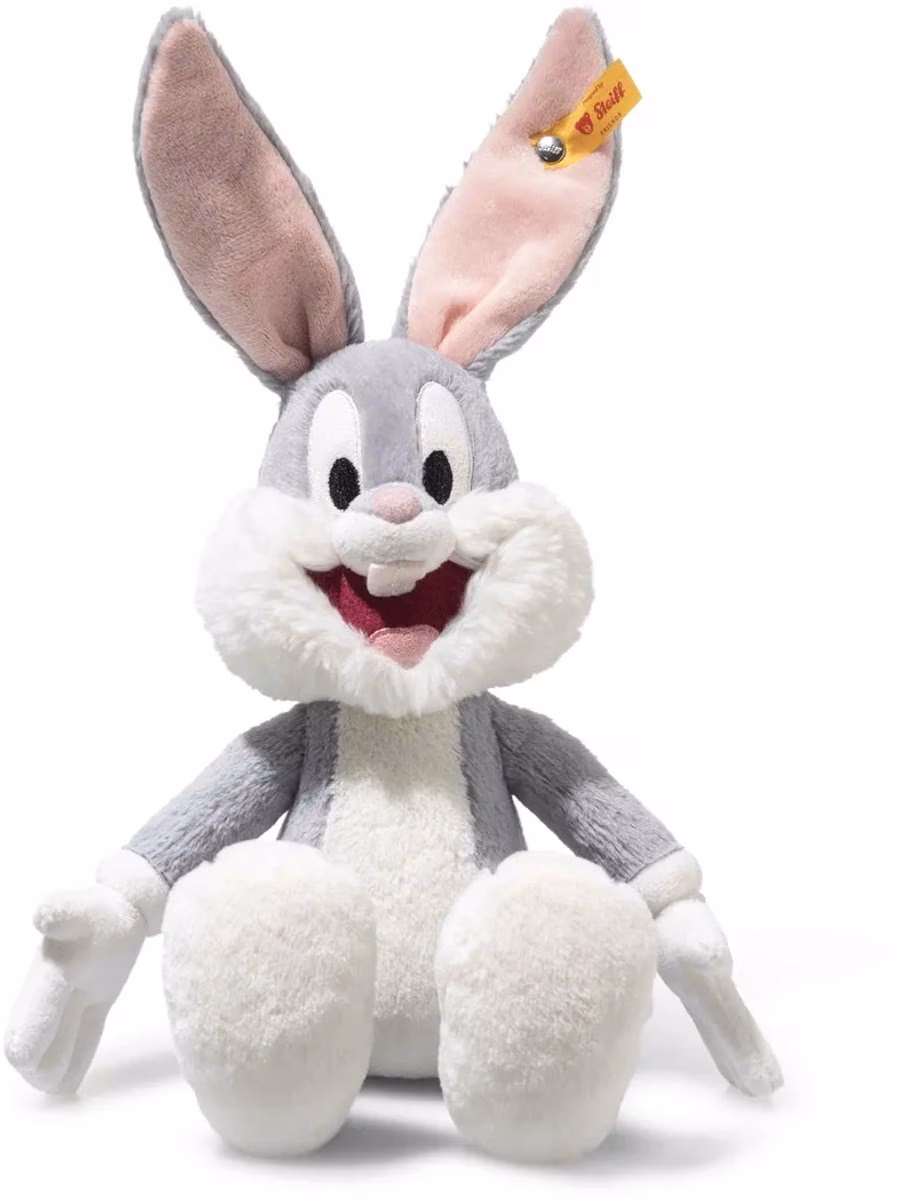 Steiff Looney Tunes Bugs Bunny knuffel van 32 cm in het grijs en wit op Toystop.nl Steiff Looney Tunes Bugs Bunny knuffel van 32 cm in het grijs en wit op Toystop.nl