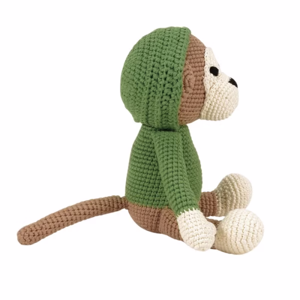 9182743-6019209_2-2-3-800 Woolie Sebastian de Aap Handgehaakte Knuffel - 27 cm