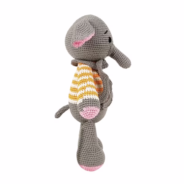 9182757-6019212_2-2-- Woolie William de Olifant Handgehaakte Knuffel - 31 cm