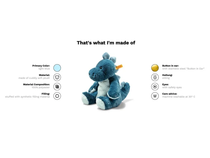 Steiff Soft Cuddly Friends Spott Stegosaurus (28 cm) | Toystop.nl