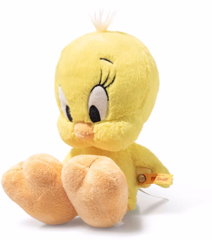 Steiff Looney Tunes Tweety knuffel van 20 cm in het zonnig geel zittend op Toystop.nl