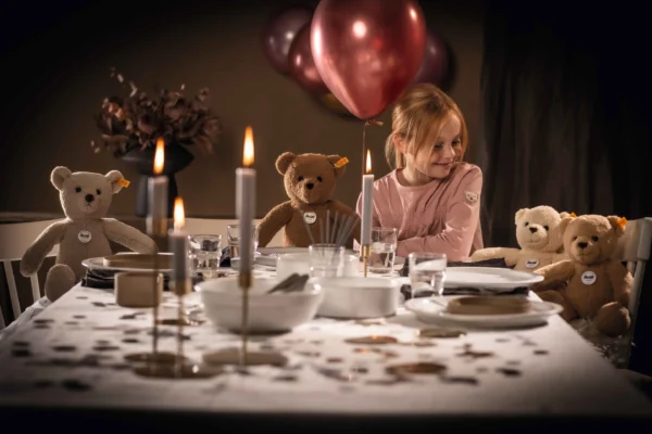 Steiff Papa Beer teddybeer knuffel van 36 cm in het tabakbruin op Toystop.nl