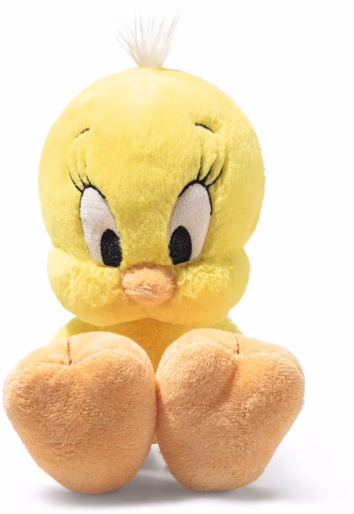 Steiff Looney Tunes Tweety knuffel van 20 cm in het zonnig geel zittend op Toystop.nl