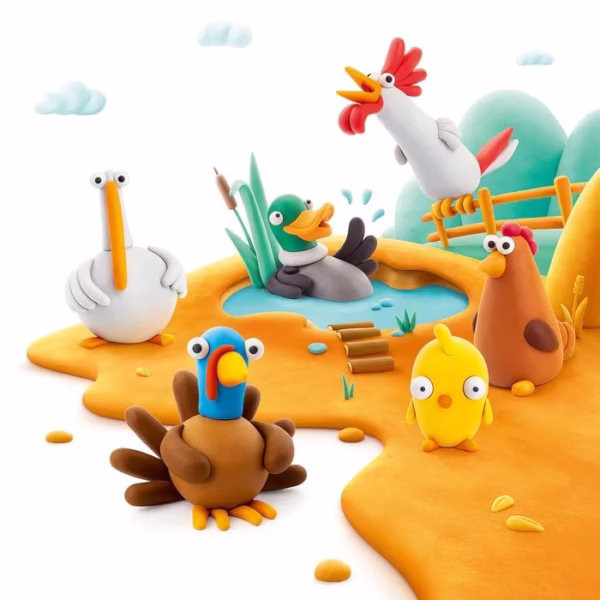 Hey-Clay-Boerderij-Vogels-Set-van-15-toystop.nl Hey Clay Boerderij Vogels Set van 15 potjes