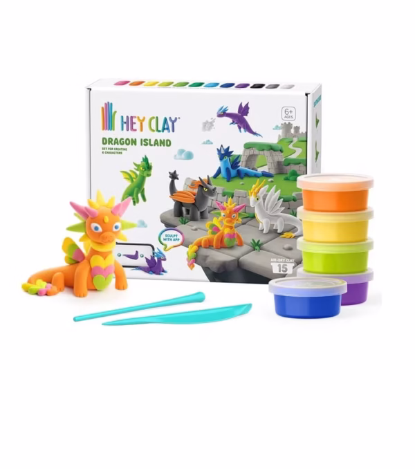 Hey-Clay-Dragon-Island-Set-van-15-potjes-toystop.nl Hey Clay Dragon Island Kleiset (15 Potjes) |