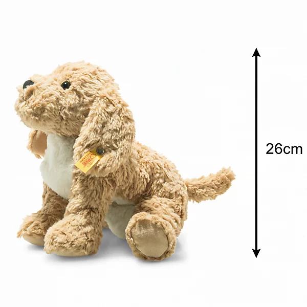 Steiff Soft Cuddly Friends Berno Goldendoodle knuffelhond van 26 cm liggend op Toystop.nl Steiff Soft Cuddly Friends Berno Goldendoodle knuffelhond van 26 cm liggend op Toystop.nl
