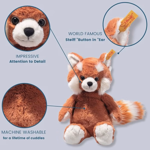 717SQX6p-EL._AC_UF894,1000_QL80_ Steiff Soft Cuddly Friends Benji Rode Panda Knuffel (28 cm)