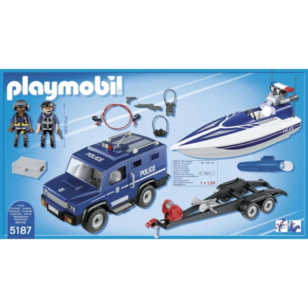 shopping (4) PLAYMOBIL City Action Politietruck met Speedboot - 5187