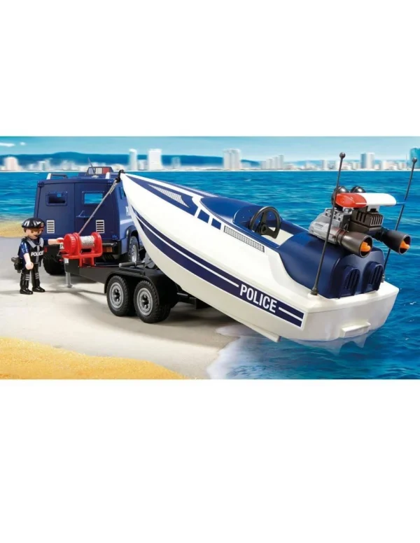 shopping (8) PLAYMOBIL City Action Politietruck met Speedboot - 5187