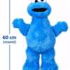 01_staand_vooraanzicht_60cm Sesamstraat Koekiemonster XL Pluche Knuffel – 60 cm Cookie Monster
