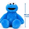 02_zittend_vooraanzicht_40cm Sesamstraat Koekiemonster XL Pluche Knuffel – 60 cm Cookie Monster
