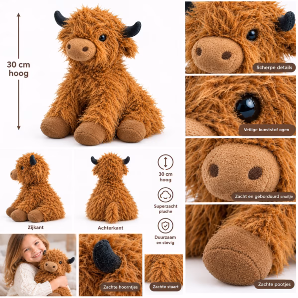 Toystop® Schotse Hooglander Pluche Knuffel Duncan – 30 cm – Superzacht (12) Toystop® Schotse Hooglander Pluche Knuffel Duncan – 30 cm – Superzacht